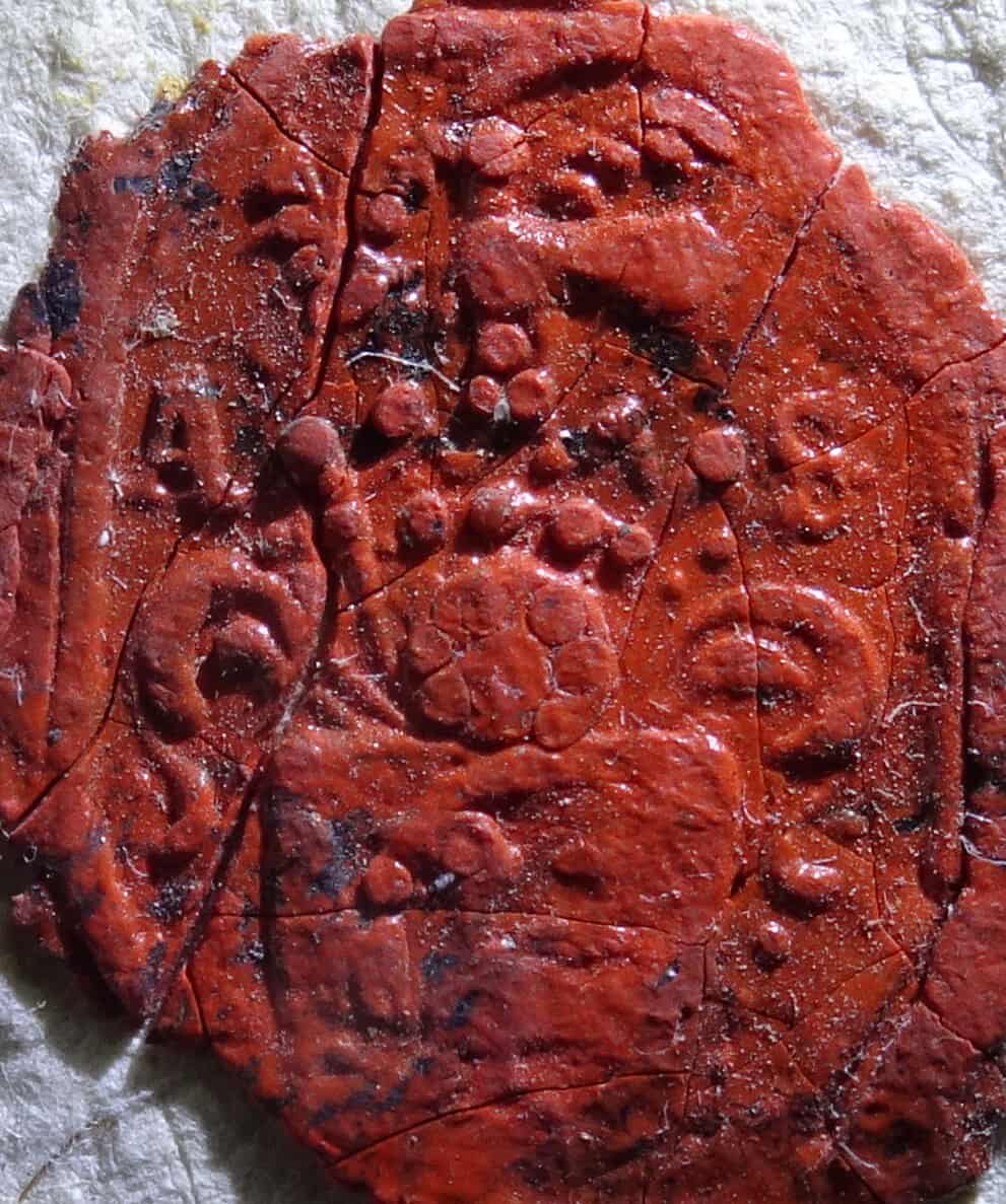 Pečeť  Andrease Sarlaye de Hatna z 18. století