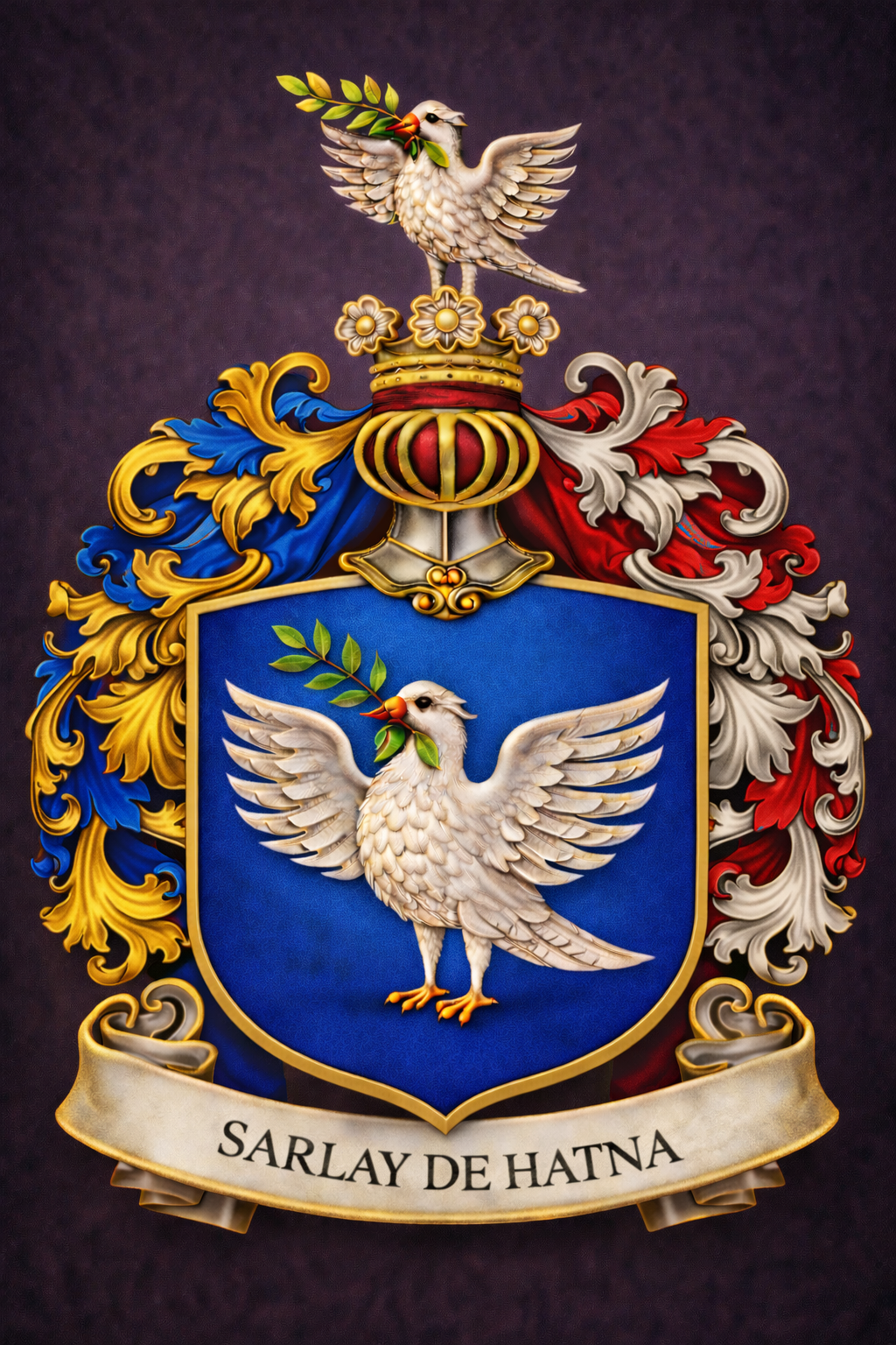 Nejstarši verze štítu r. 1622, udělil král Ferdinand II  erbovní listinu Jànu Sarlayovi